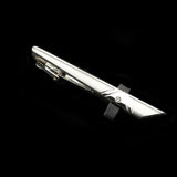 ZONFAZ Men's Metal Tie Clip Silver Chrome Stainless Steel Necktie Clips