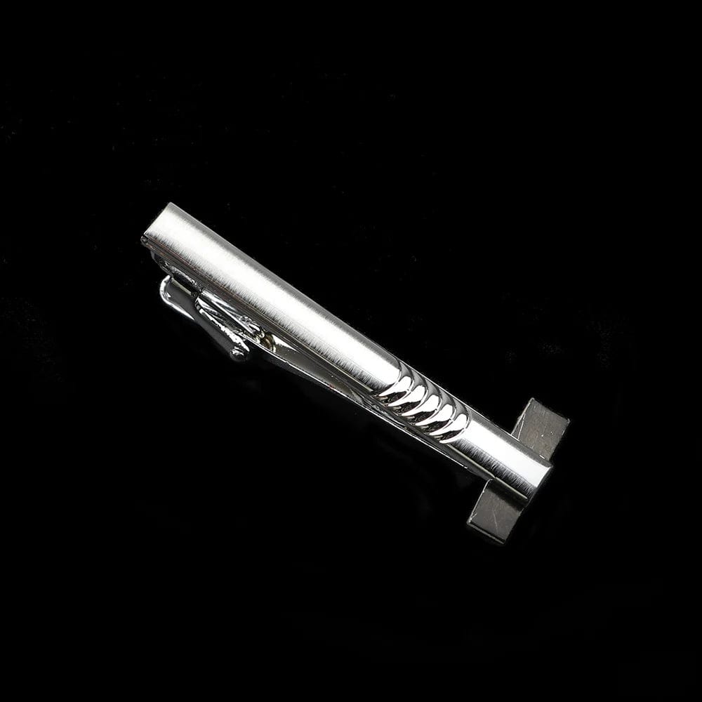 ZONFAZ Men's Metal Tie Clip Silver Chrome Stainless Steel Necktie Clips