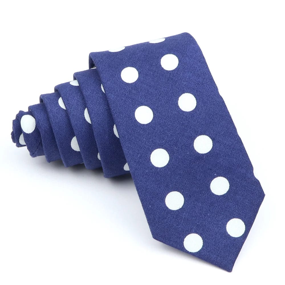 ZONFAZ Men's Polka Dot Ties Skinny Cotton Necktie