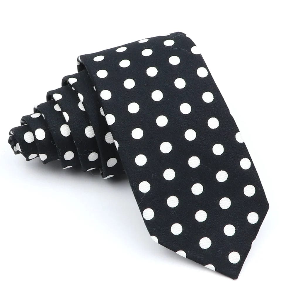 ZONFAZ Men's Polka Dot Ties Skinny Cotton Necktie