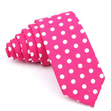 ZONFAZ Men's Polka Dot Ties Skinny Cotton Necktie