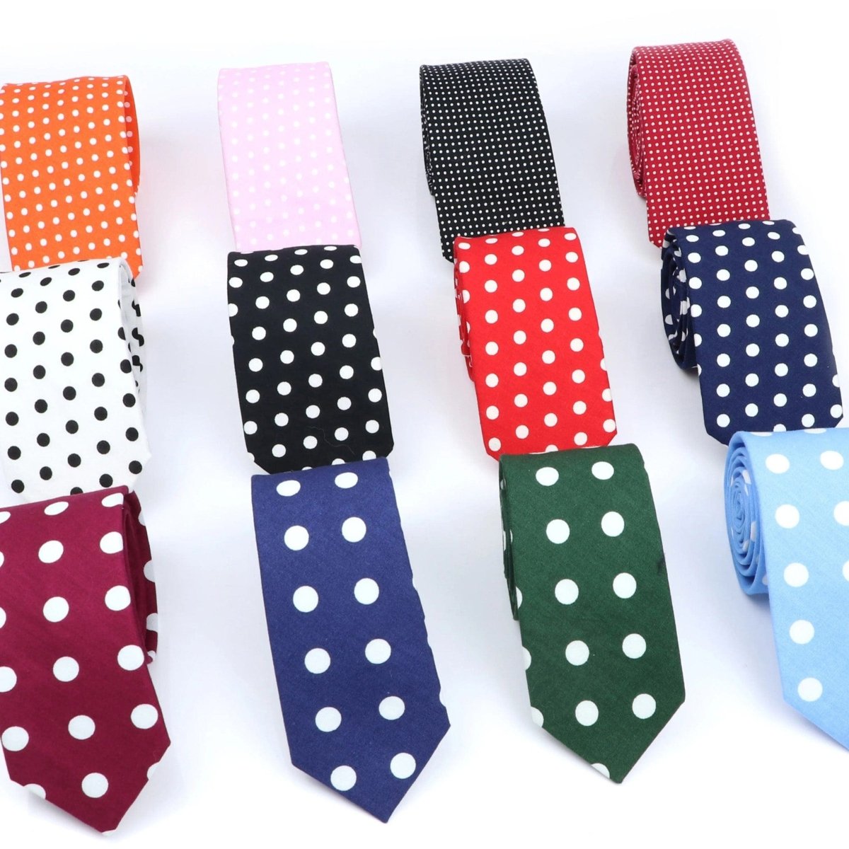 ZONFAZ Men's Polka Dot Ties Skinny Cotton Necktie