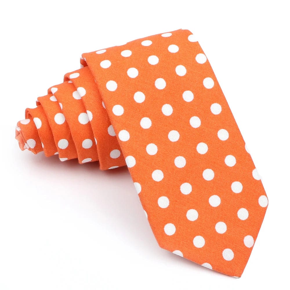 ZONFAZ Men's Polka Dot Ties Skinny Cotton Necktie