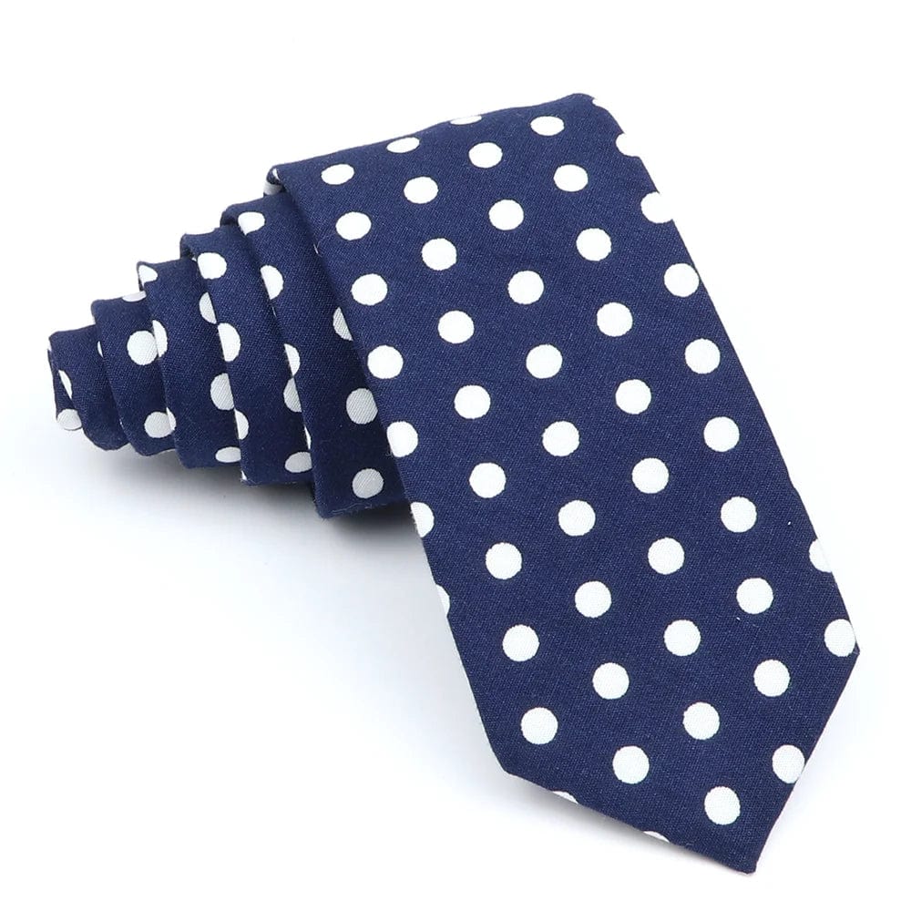 ZONFAZ Men's Polka Dot Ties Skinny Cotton Necktie