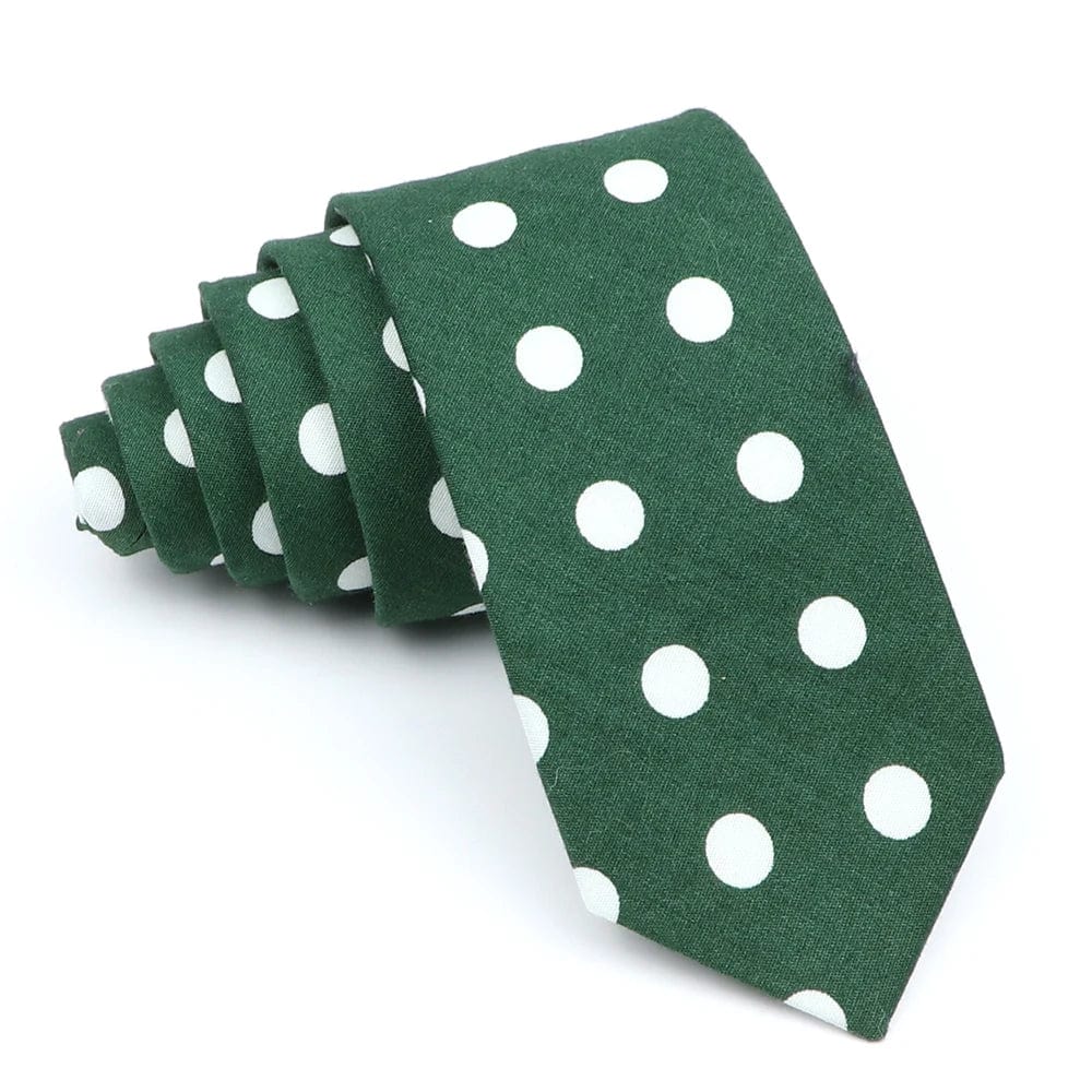 ZONFAZ Men's Polka Dot Ties Skinny Cotton Necktie