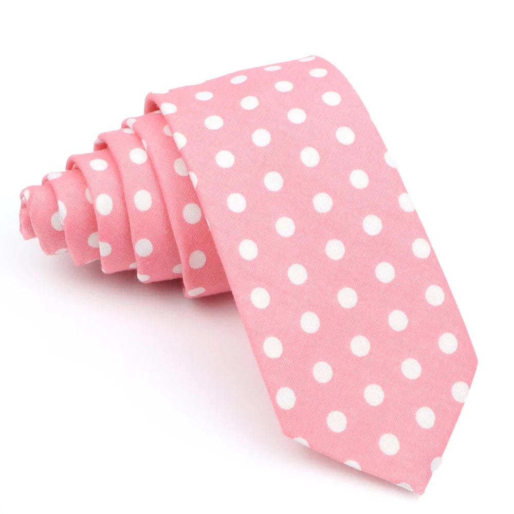 ZONFAZ Men's Polka Dot Ties Skinny Cotton Necktie