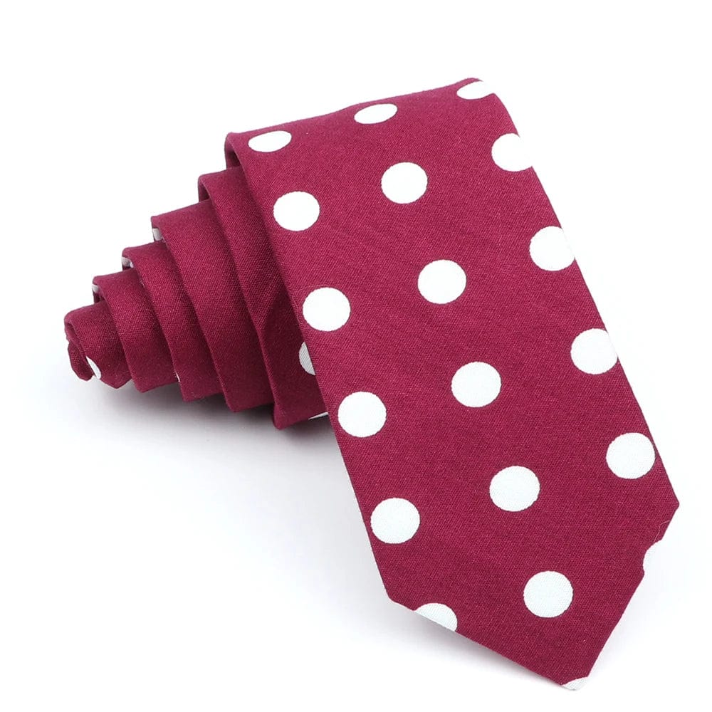 ZONFAZ Men's Polka Dot Ties Skinny Cotton Necktie