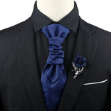 ZONFAZ Men's Premium Paisley Ascot Brooch Set Luxury Classic Suit Tuxedo Tie Set