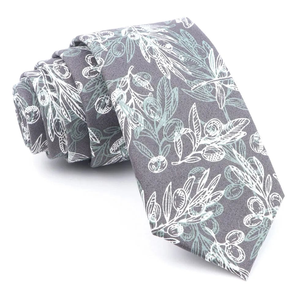 ZONFAZ Men's Skinny Cotton Floral Ties