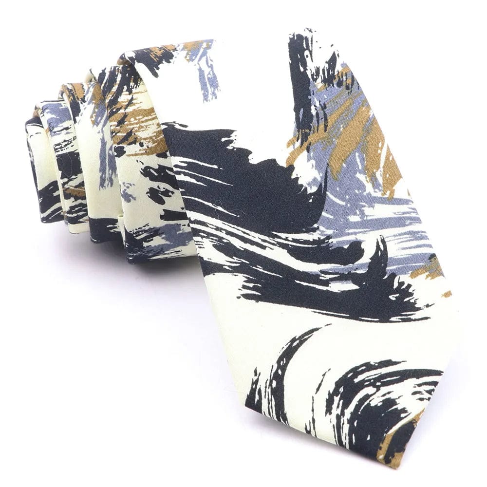 ZONFAZ Men's Skinny Cotton Floral Ties