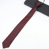 ZONFAZ Mens Skinny Zipper Lazy Ties Solid Color Slim Necktie