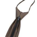 ZONFAZ Mens Skinny Zipper Lazy Ties Solid Color Slim Necktie