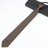 ZONFAZ Mens Skinny Zipper Lazy Ties Solid Color Slim Necktie