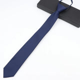 ZONFAZ Mens Skinny Zipper Lazy Ties Solid Color Slim Necktie