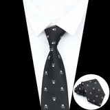 ZONFAZ Men's Skull Pattern Ties For Cosplay Costum Halloween Party 2 Sizes