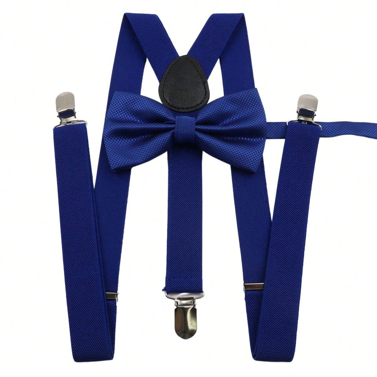 ZONFAZ Men's Solid Adjustable Suspender Bow Tie Set