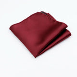 ZONFAZ Men's Solid Color Hankerchief Silk Satin Pocket Square