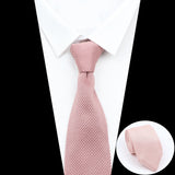 ZONFAZ Men's Solid Color Knitted Ties 7cm Width