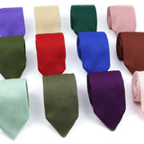 ZONFAZ Men's Solid Color Knitted Ties 7cm Width