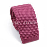 ZONFAZ Men's Solid Color Skinny Knitted Ties