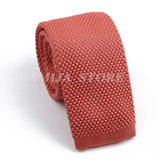 ZONFAZ Men's Solid Color Skinny Knitted Ties