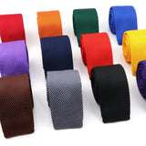 ZONFAZ Men's Solid Color Skinny Knitted Ties