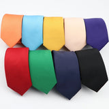 ZONFAZ Mens Solid Color Slim Ties Soft Silk Wedding Party Necktie