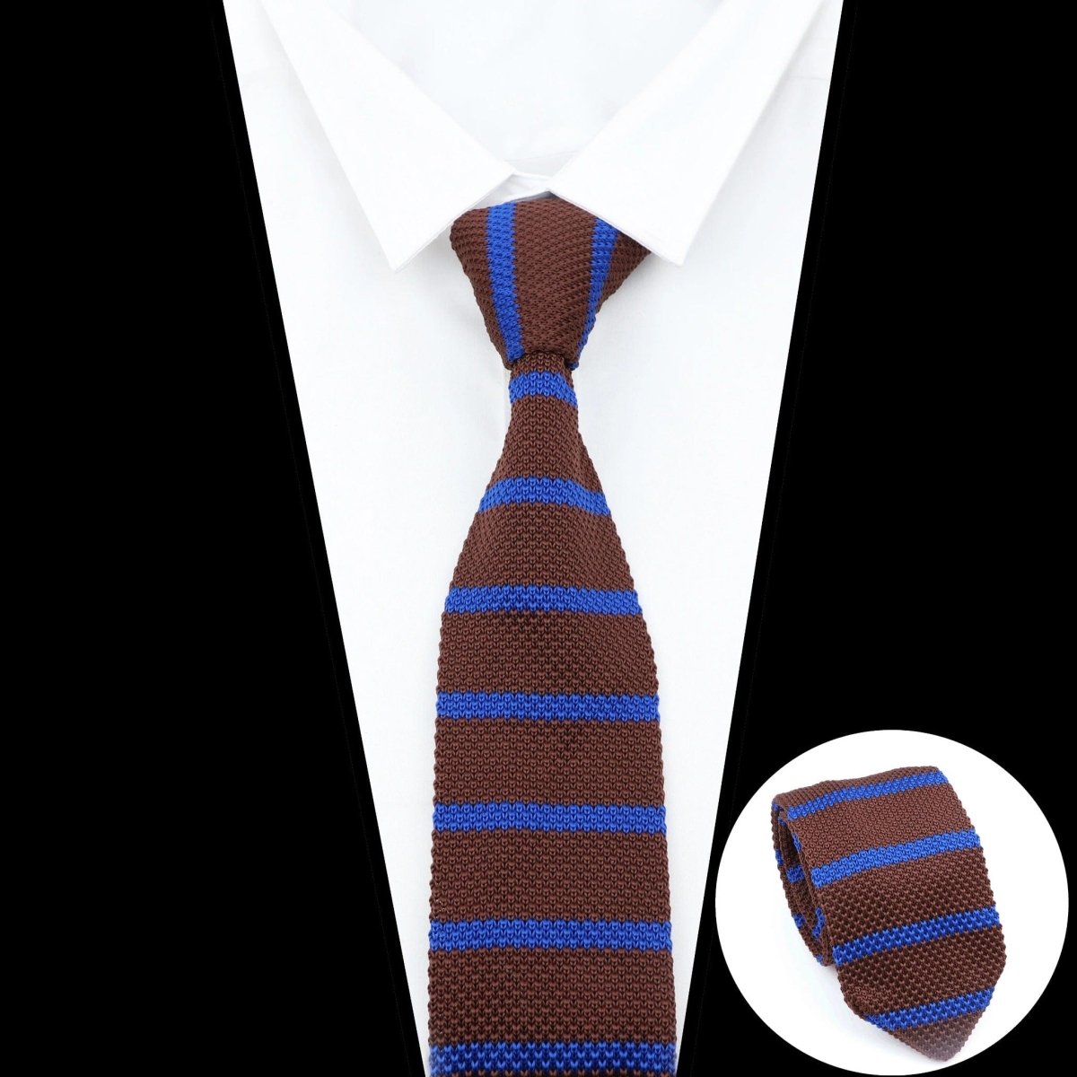 ZONFAZ Men's Striped Knitted Tie