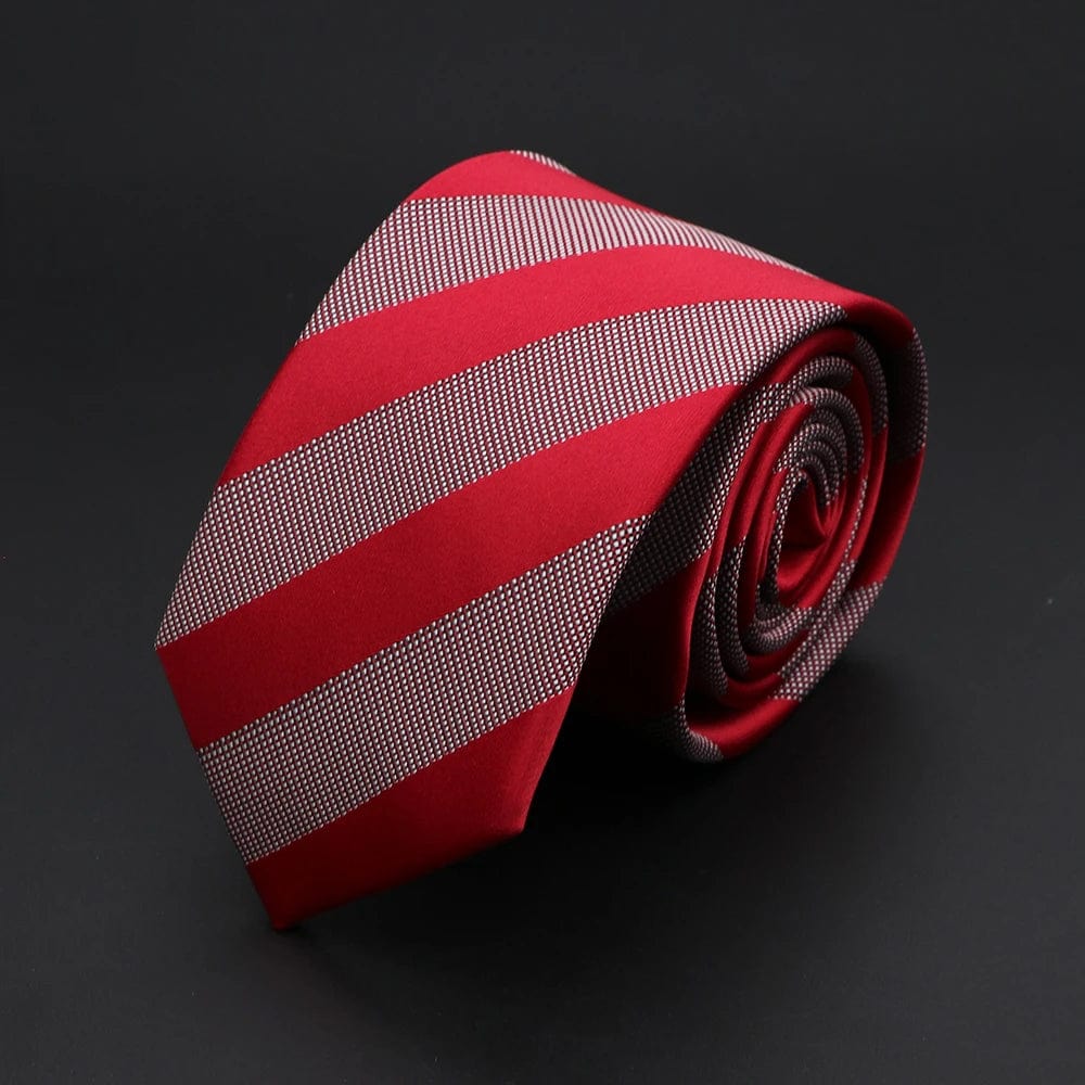 ZONFAZ Men's Striped Skinny Silk Ties 6cm Width