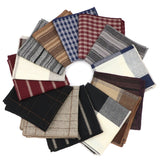 ZONFAZ Men's Vintage Striped Cotton Handkerchiefs Plaid Business Casual Pockets Square