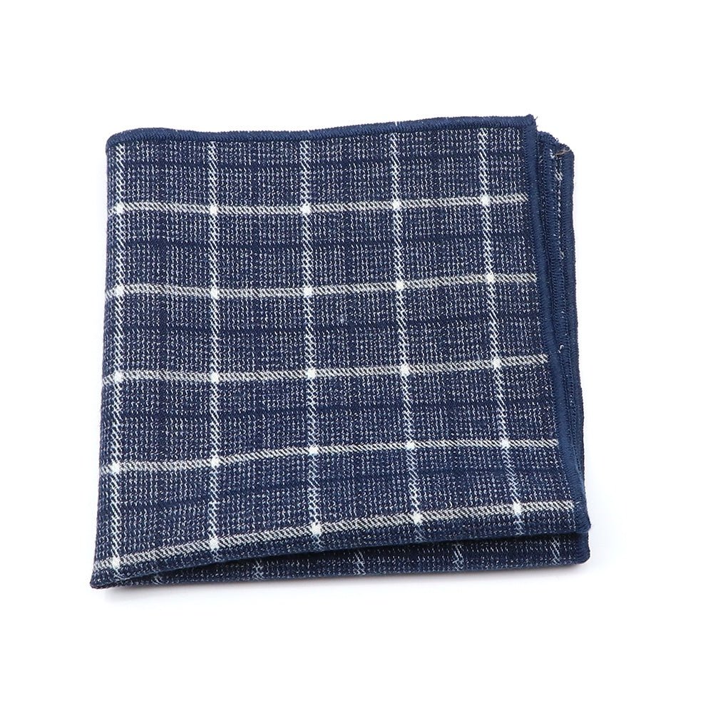 ZONFAZ Men's Wool Handkerchiefs Classical Formal Hankies Striped Plaid Wedding Business Pocket Square