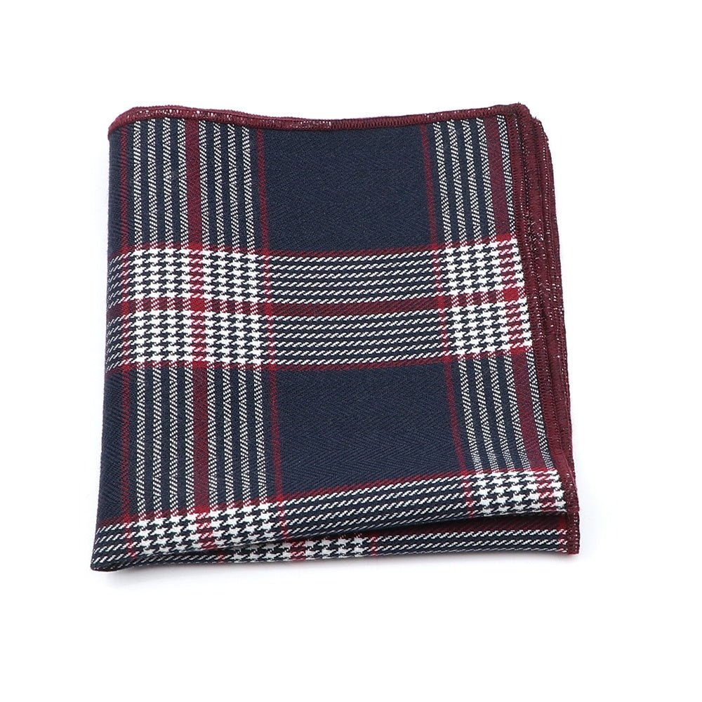 ZONFAZ Men's Wool Handkerchiefs Classical Formal Hankies Striped Plaid Wedding Business Pocket Square