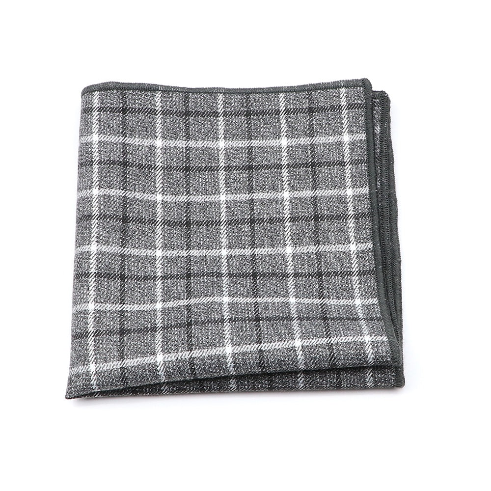 ZONFAZ Men's Wool Handkerchiefs Classical Formal Hankies Striped Plaid Wedding Business Pocket Square