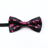 ZONFAZ Music Silk Bow Ties for Men Boy Piano Stave Guitar Pattern Bowtie