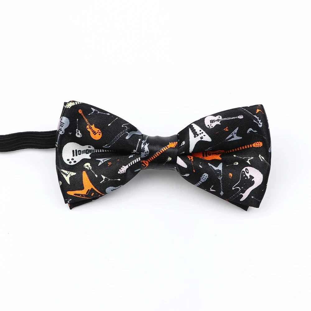 ZONFAZ Music Silk Bow Ties for Men Boy Piano Stave Guitar Pattern Bowtie