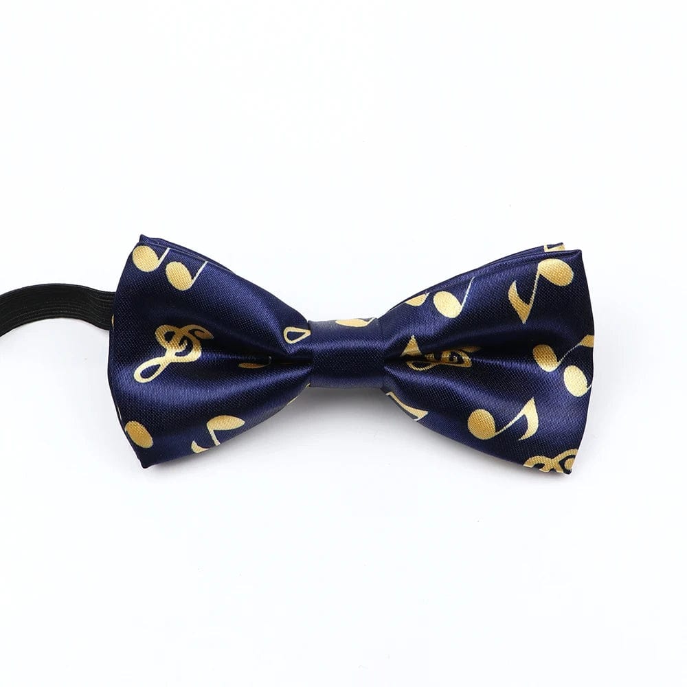 ZONFAZ Music Silk Bow Ties for Men Boy Piano Stave Guitar Pattern Bowtie