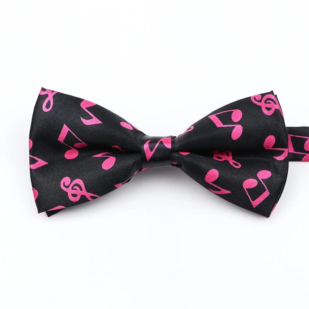 ZONFAZ Music Silk Bow Ties for Men Boy Piano Stave Guitar Pattern Bowtie