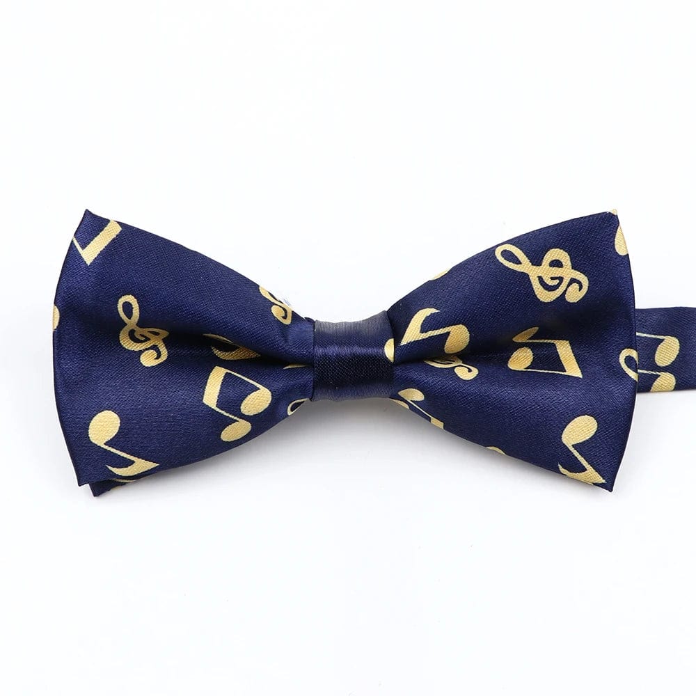 ZONFAZ Music Silk Bow Ties for Men Boy Piano Stave Guitar Pattern Bowtie