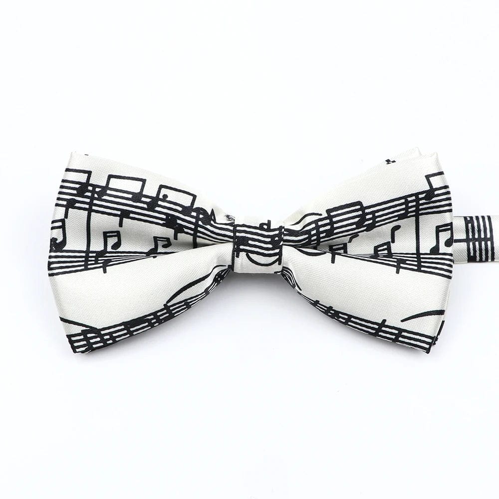 ZONFAZ Music Silk Bow Ties for Men Boy Piano Stave Guitar Pattern Bowtie