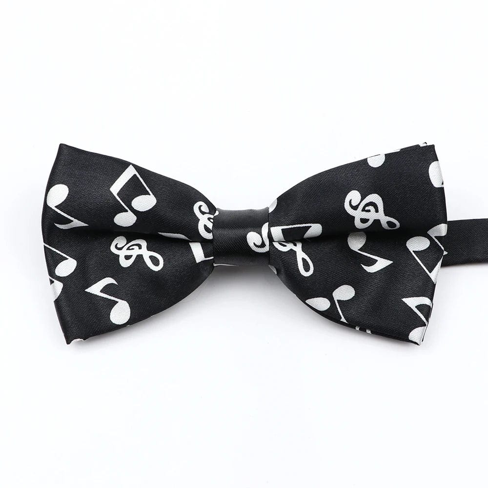 ZONFAZ Music Silk Bow Ties for Men Boy Piano Stave Guitar Pattern Bowtie