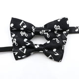 ZONFAZ Music Silk Bow Ties for Men Boy Piano Stave Guitar Pattern Bowtie