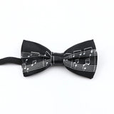 ZONFAZ Music Silk Bow Ties for Men Boy Piano Stave Guitar Pattern Bowtie