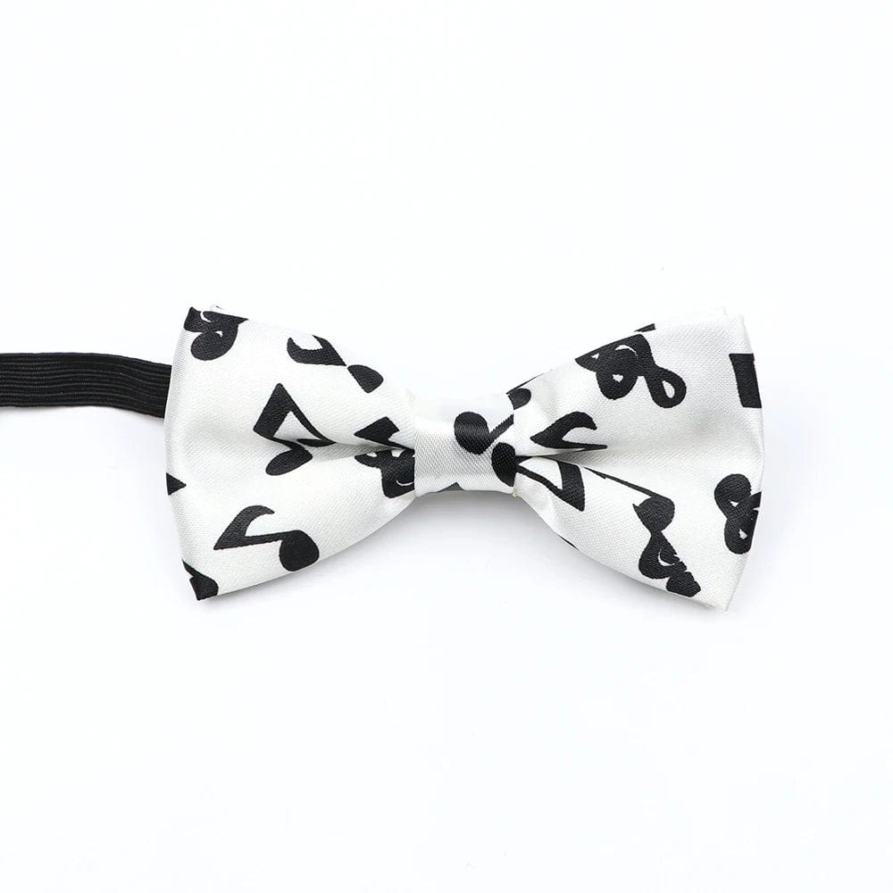 ZONFAZ Music Silk Bow Ties for Men Boy Piano Stave Guitar Pattern Bowtie