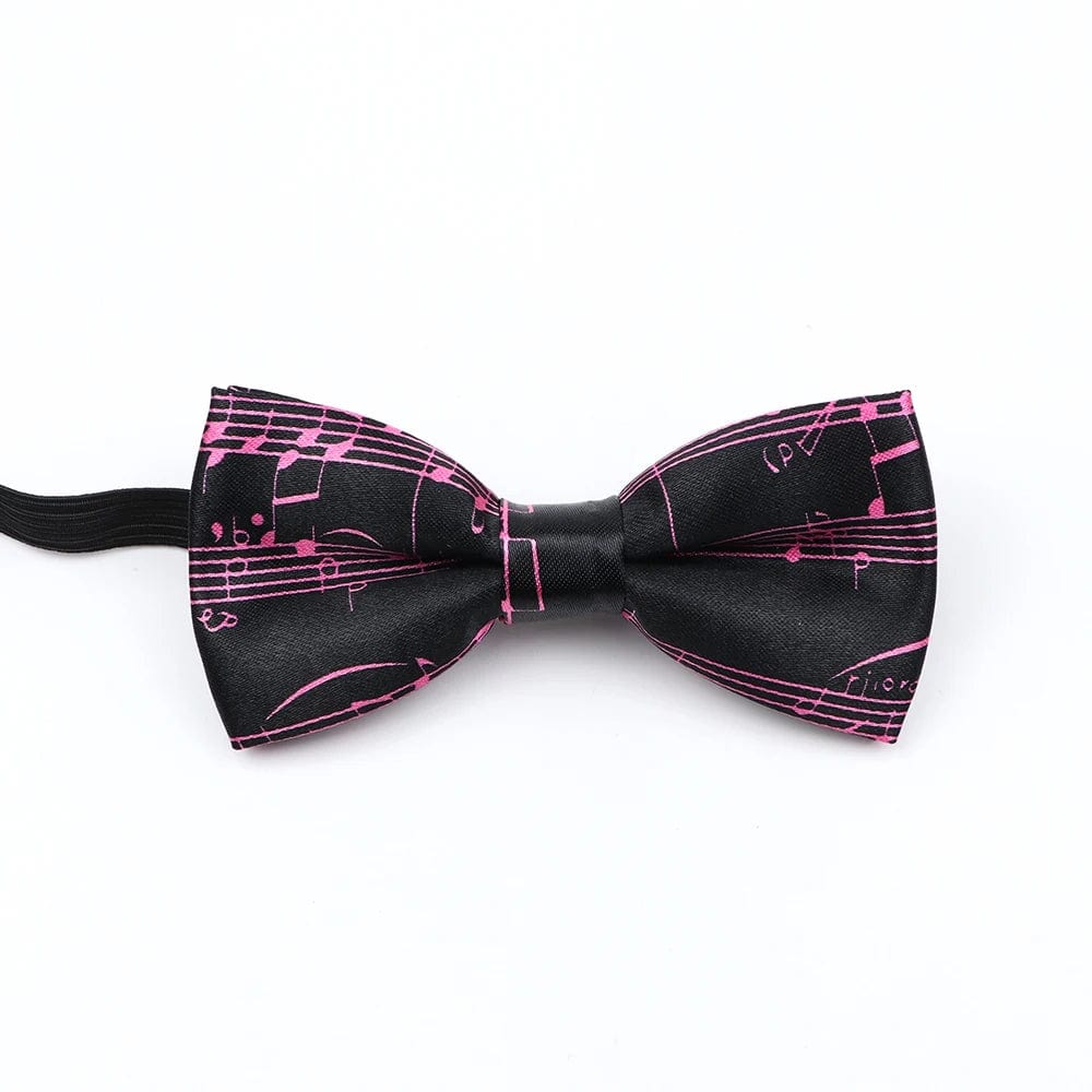 ZONFAZ Music Silk Bow Ties for Men Boy Piano Stave Guitar Pattern Bowtie