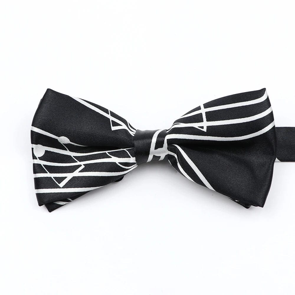 ZONFAZ Music Silk Bow Ties for Men Boy Piano Stave Guitar Pattern Bowtie