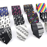 ZONFAZ Music Silk Ties 8cm Novelty Design Muscial Notes Guitar Piano Necktie