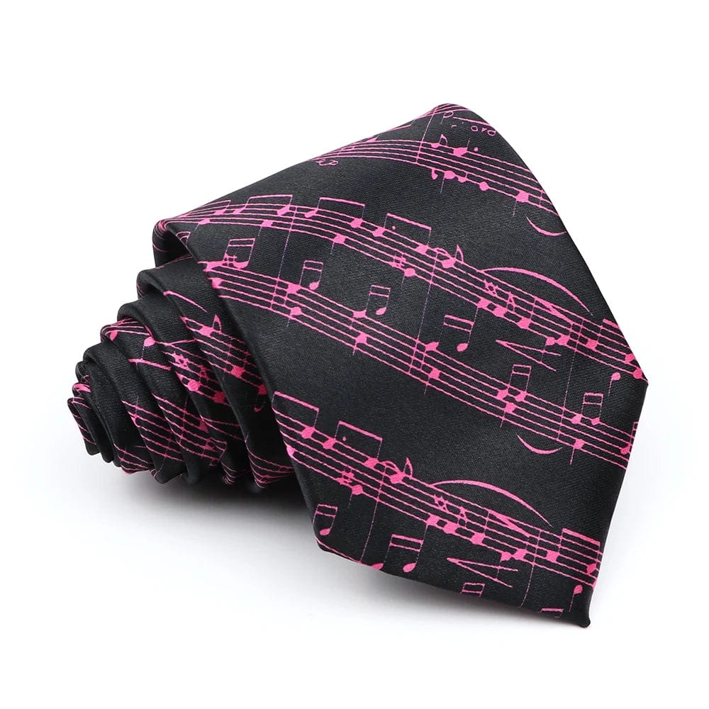 ZONFAZ Music Silk Ties 8cm Novelty Design Muscial Notes Guitar Piano Necktie