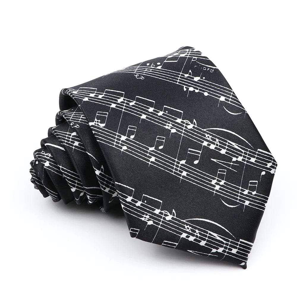 ZONFAZ Music Silk Ties 8cm Novelty Design Muscial Notes Guitar Piano Necktie