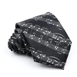 ZONFAZ Music Silk Ties 8cm Novelty Design Muscial Notes Guitar Piano Necktie