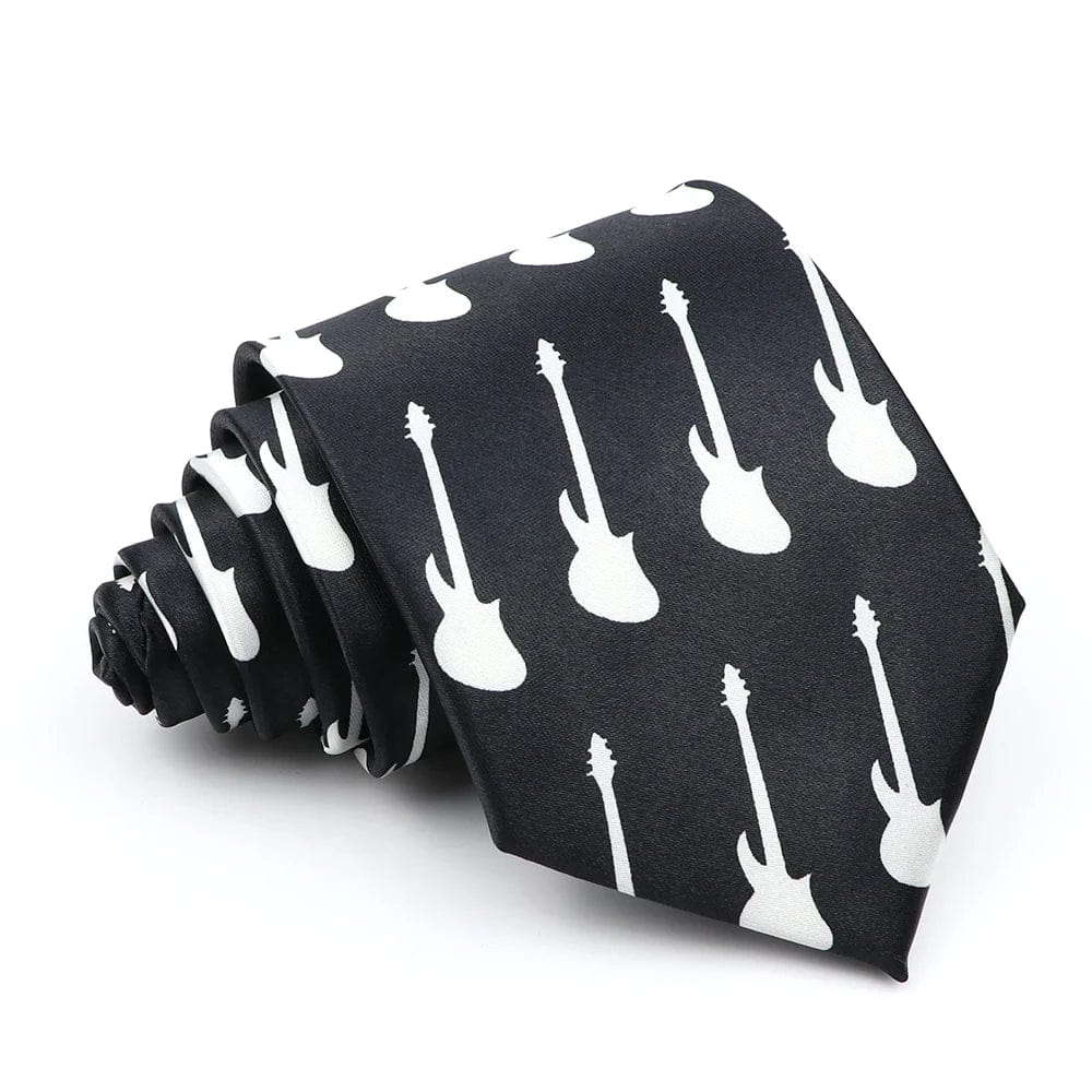 ZONFAZ Music Silk Ties 8cm Novelty Design Muscial Notes Guitar Piano Necktie